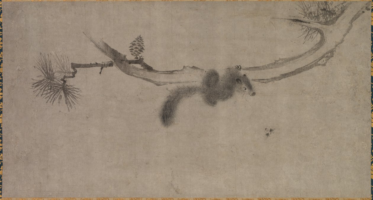 松树枝上的松鼠，15世纪。 作者 宋田
