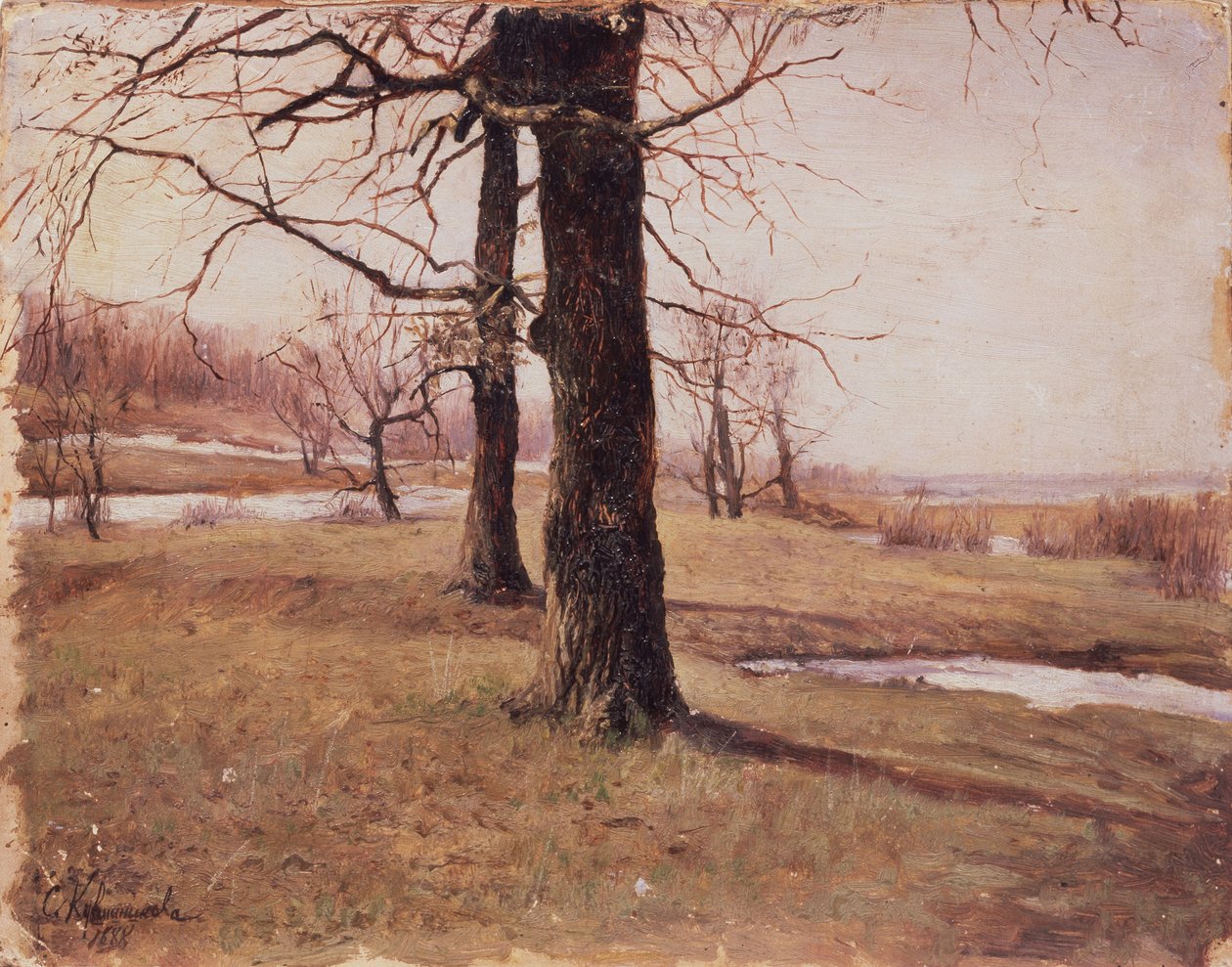 春天的风景，1888年 作者 索菲亚·彼得罗夫娜·库夫辛尼科娃