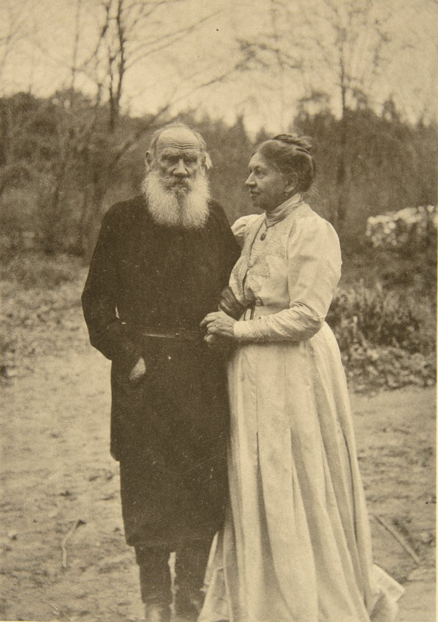 俄国作家列夫·托尔斯泰（Leo Tolstoy）和他的妻子俄罗斯索菲亚（Sophia），1910年9月23日。 作者 索菲亚·安德列夫纳（Sophia Andreevna Tolstaya）