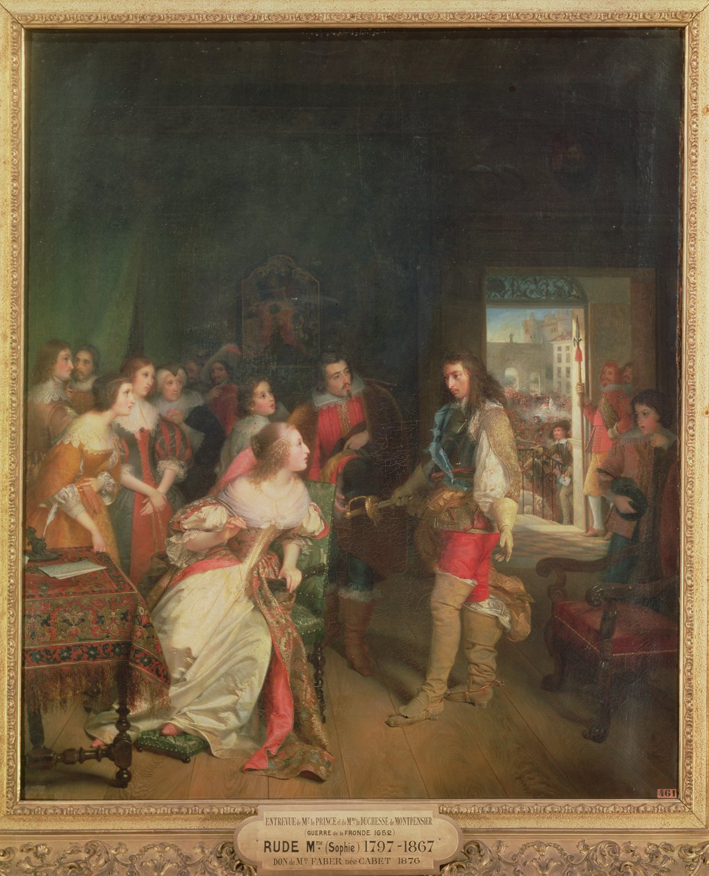 路易二世（1621-86）de Bourbon和Anne-Marie-Louise d&39;Orleans（1627-93）之间的会议1652年Montpensier公爵夫人 作者 苏菲·鲁德