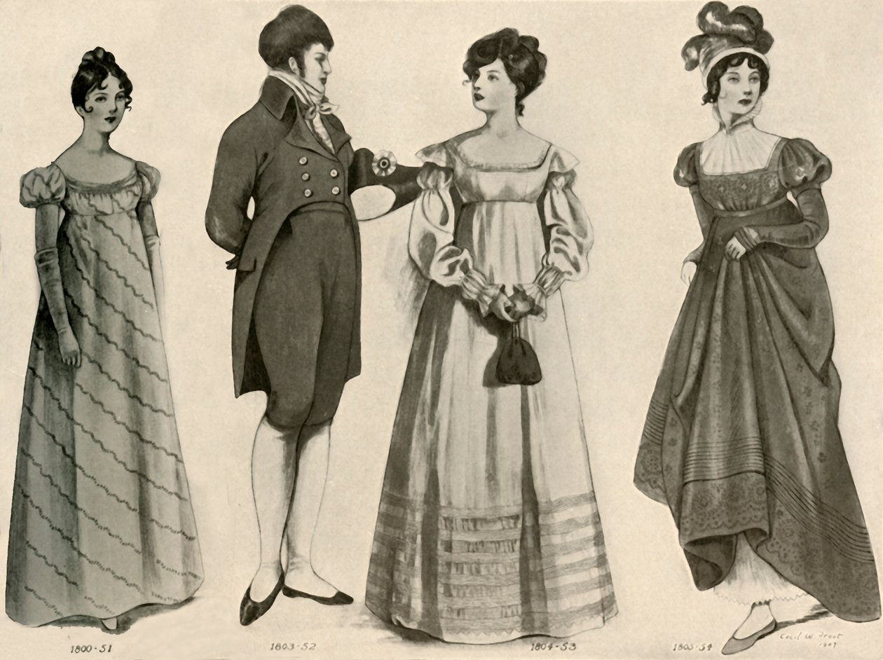 1800年至1808年，1903年，1937年的服装。 作者 索菲·B·斯蒂尔
