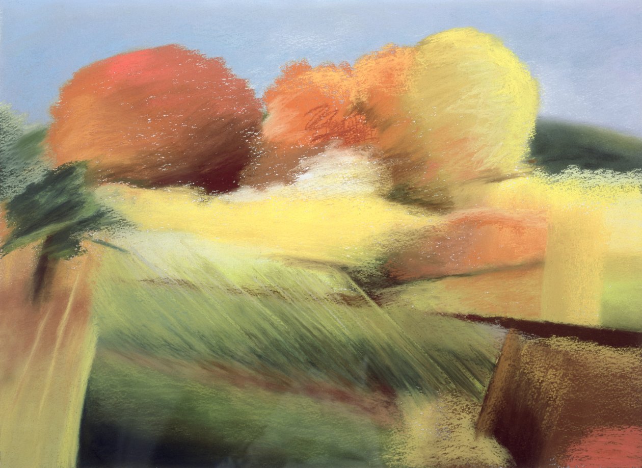 秋火》，2001 年（纸上粉彩画） 作者 苏菲·哈克