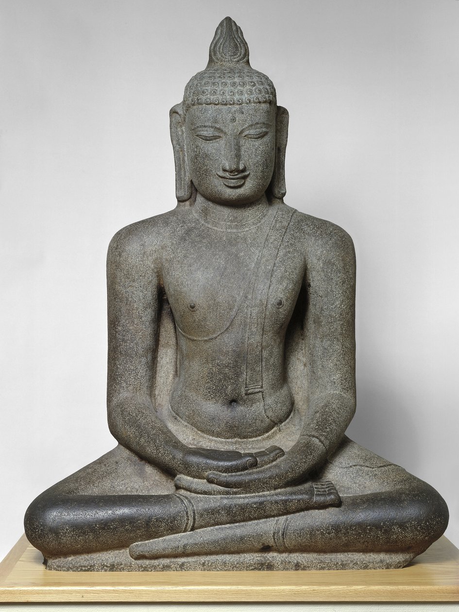 释迦牟尼佛坐禅（Dhyanamudra），乔拉时代，约12世纪（花岗岩） 作者 南印度学校