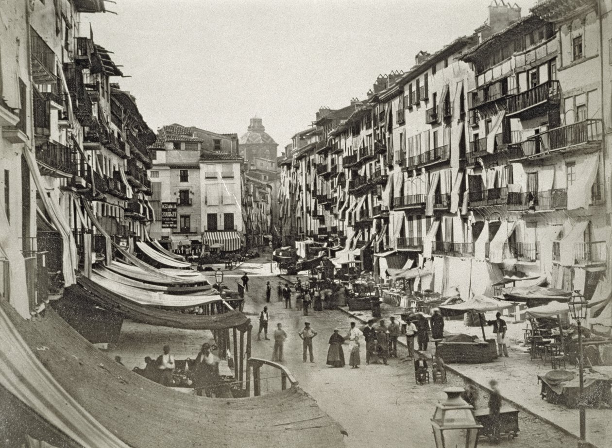 巴塞罗那街景，1880年代（蛋白打印） 作者 西班牙摄影师