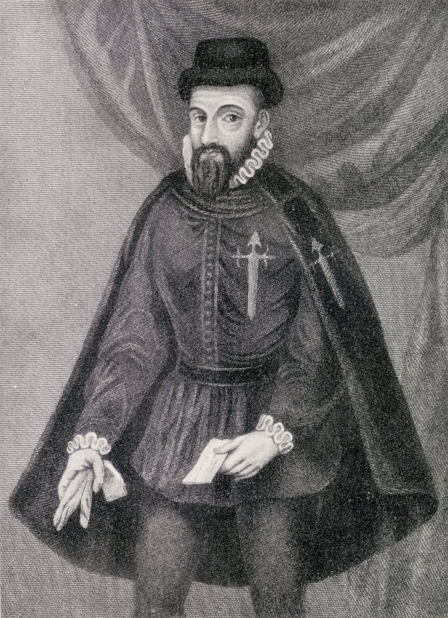 Francisco Pizarro（c.1475-1541）来自“印度探索”的插图，出版于1920年 作者 西班牙语学校
