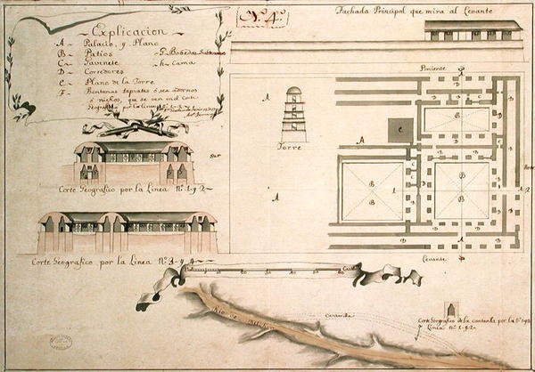 1785年墨西哥帕伦克考古发掘计划（纸笔墨水和纸张） 作者 西班牙语学校