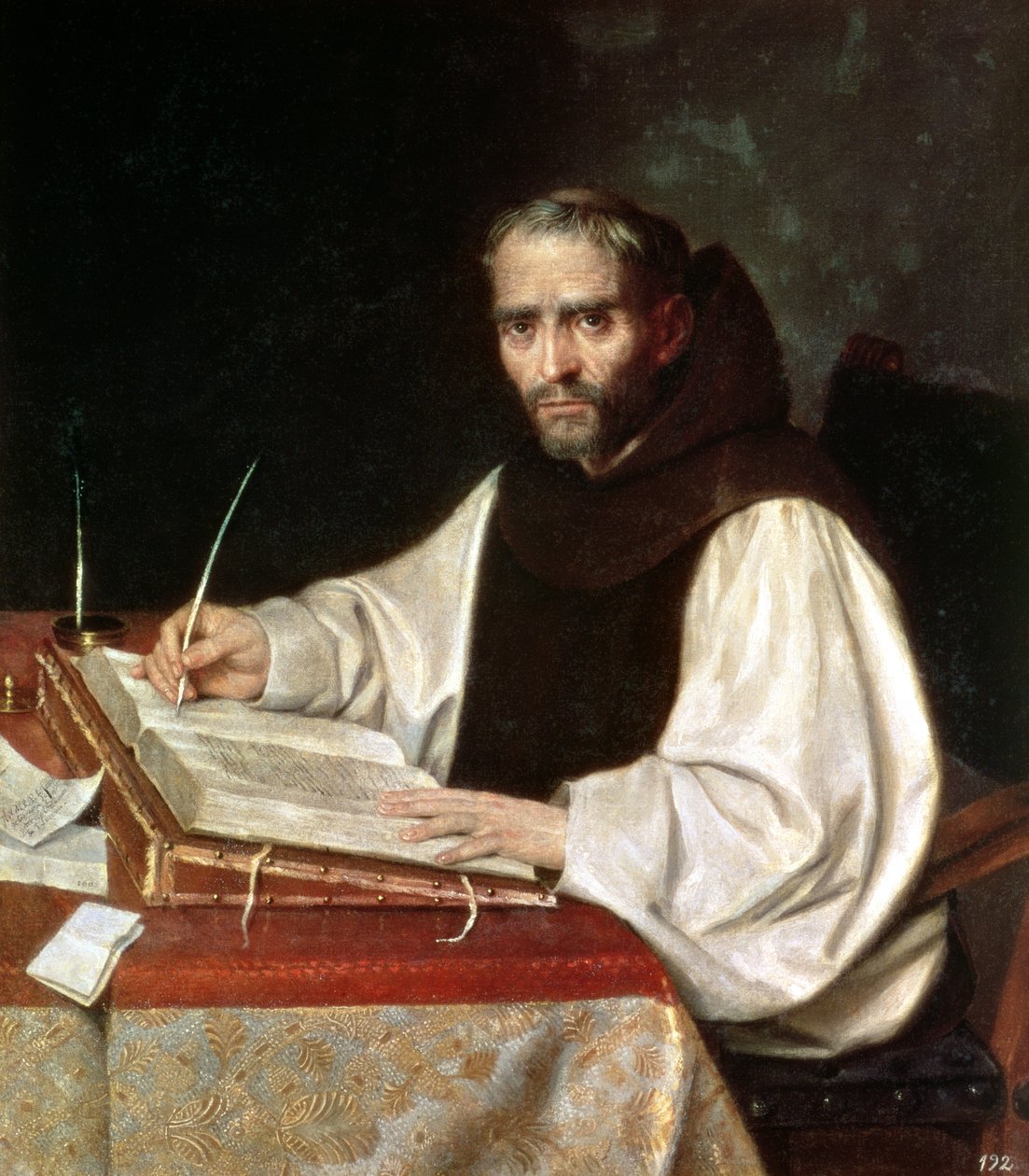 Jose de Siguenza的肖像，先前和圣洛伦索修道院的图书管理员，1602年 作者 西班牙语学校