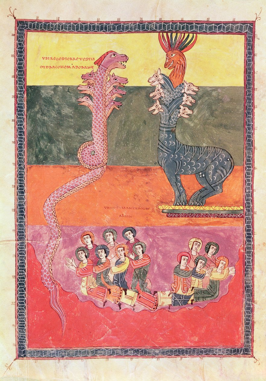 龙，来自Girona Beatus 作者 西班牙语学校