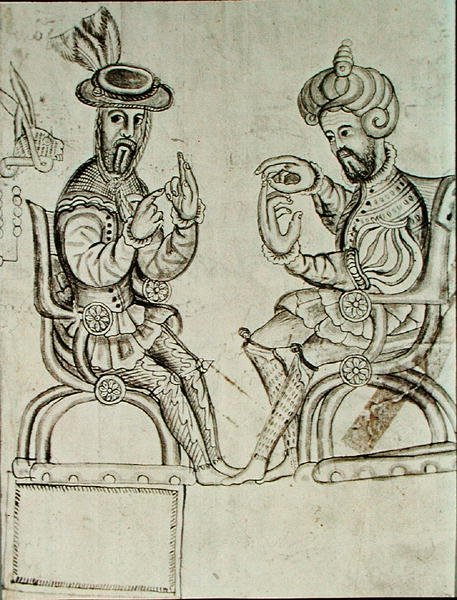 延韦特兰手抄本一页的传真副本（石版画） 作者 西班牙殖民地（之后）