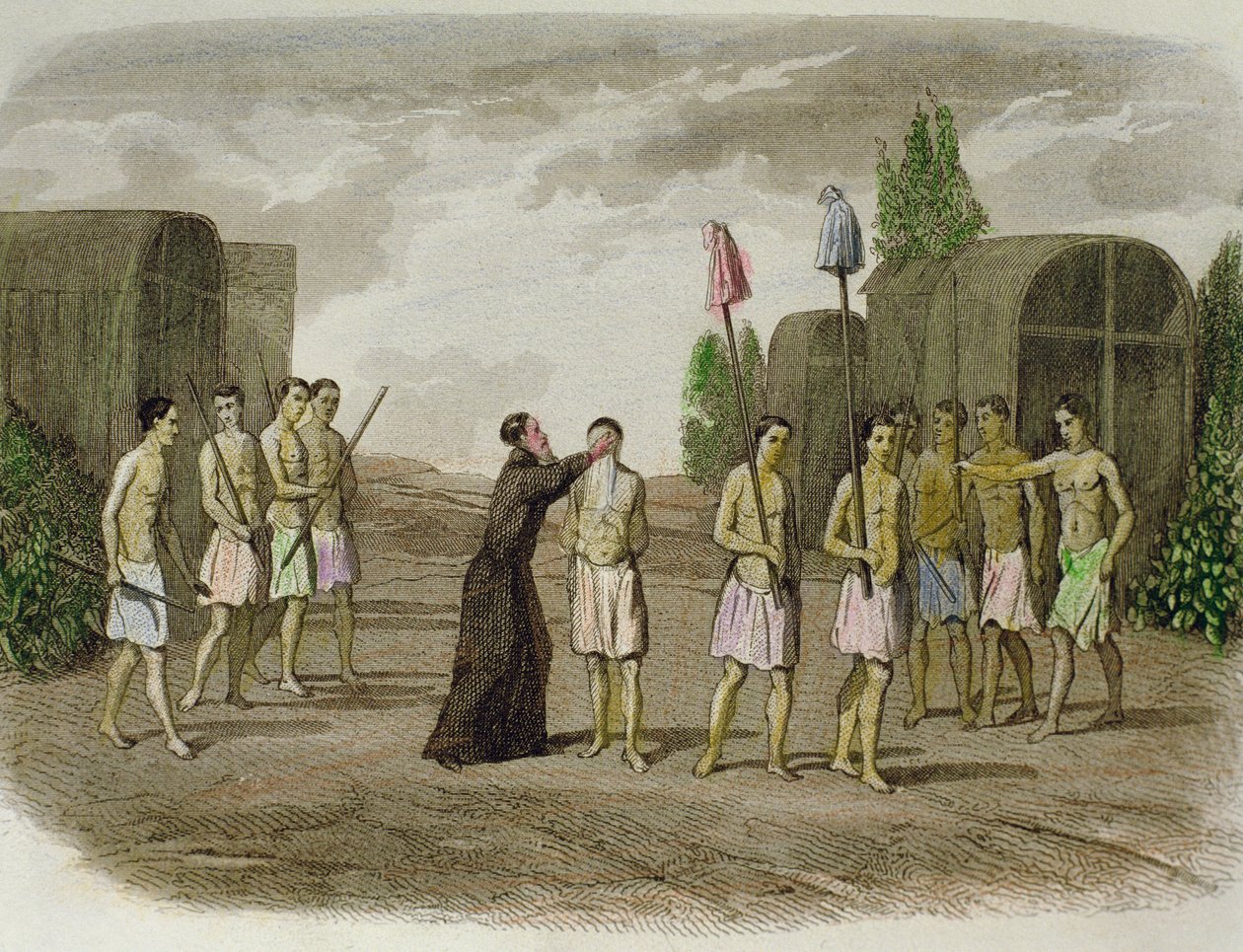 An indigenous slave of the Tupinamba tribe is baptised by a Jesuit priest, near Bahia in 1550   1429830   zh       chinese Successfully Translated  Original: Icterine Warbler (colour litho) Translat: Icterine Warbler (colour litho) 1398807 zh chinese Succe 作者 西班牙语学校
