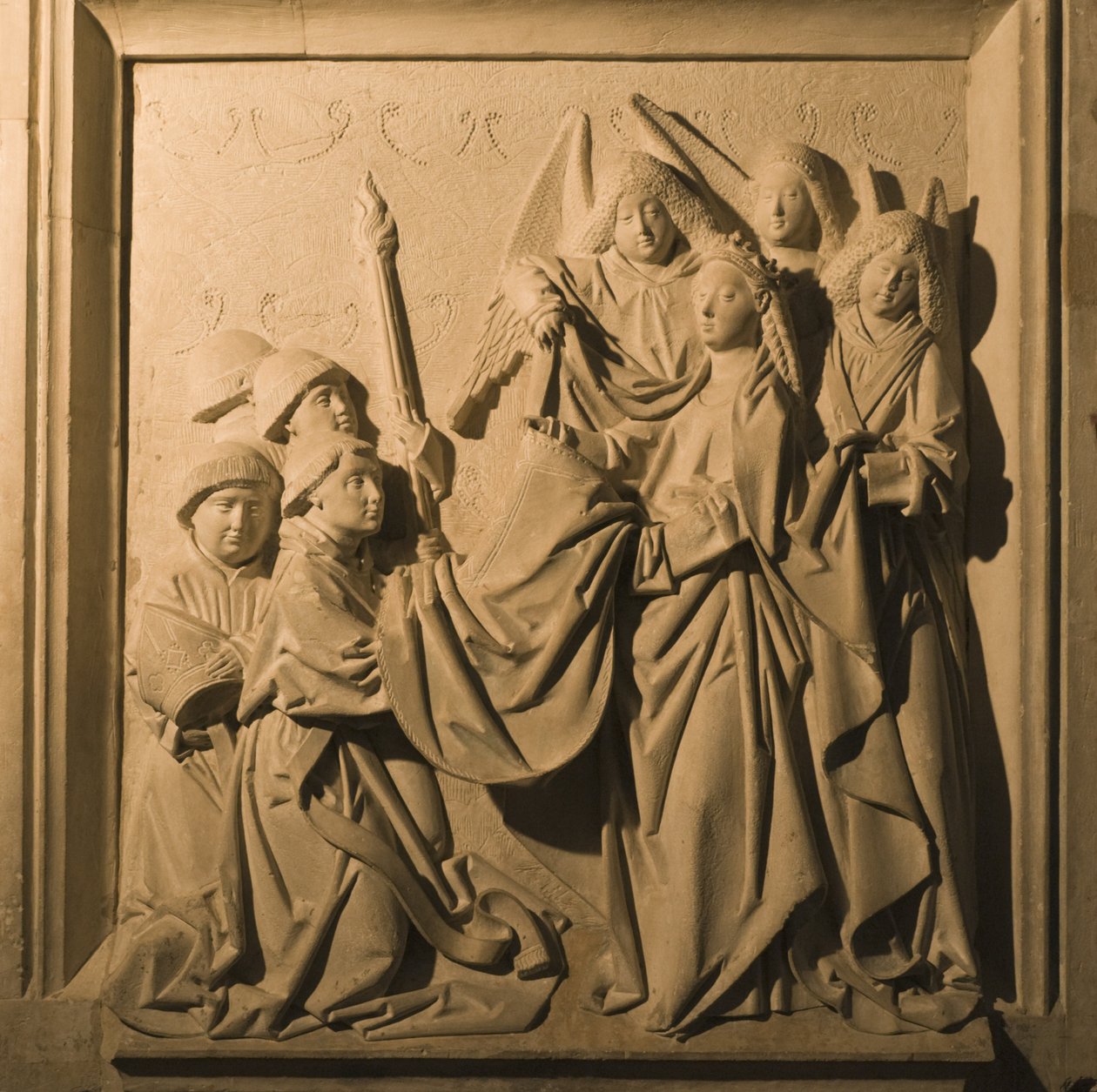 Saint Idelfonso的浅浮雕接收他的Chasuble，La Mezquita内部，科尔多瓦，1507 作者 西班牙语学校