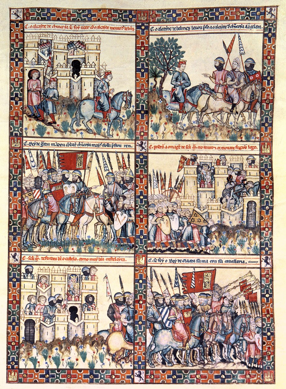 Cantiga 187，420 首讲述圣母奇迹的音乐作品之一，用加利西亚语为阿方索十世“智者”（1221-84 年）创作（牛皮纸） 作者 西班牙语学校