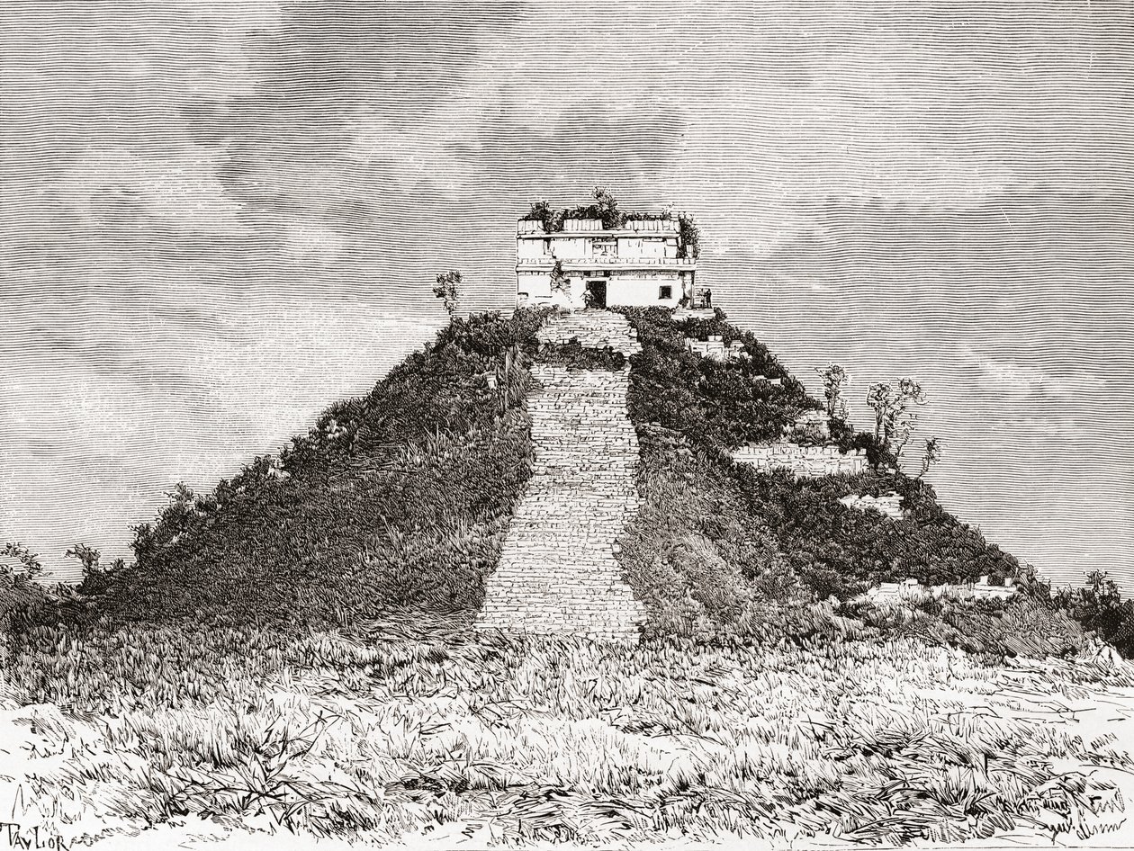 奇琴伊察，尤卡坦，墨西哥：El Castillo又名库库尔坎神庙或库库尔坎金字塔 作者 西班牙语学校