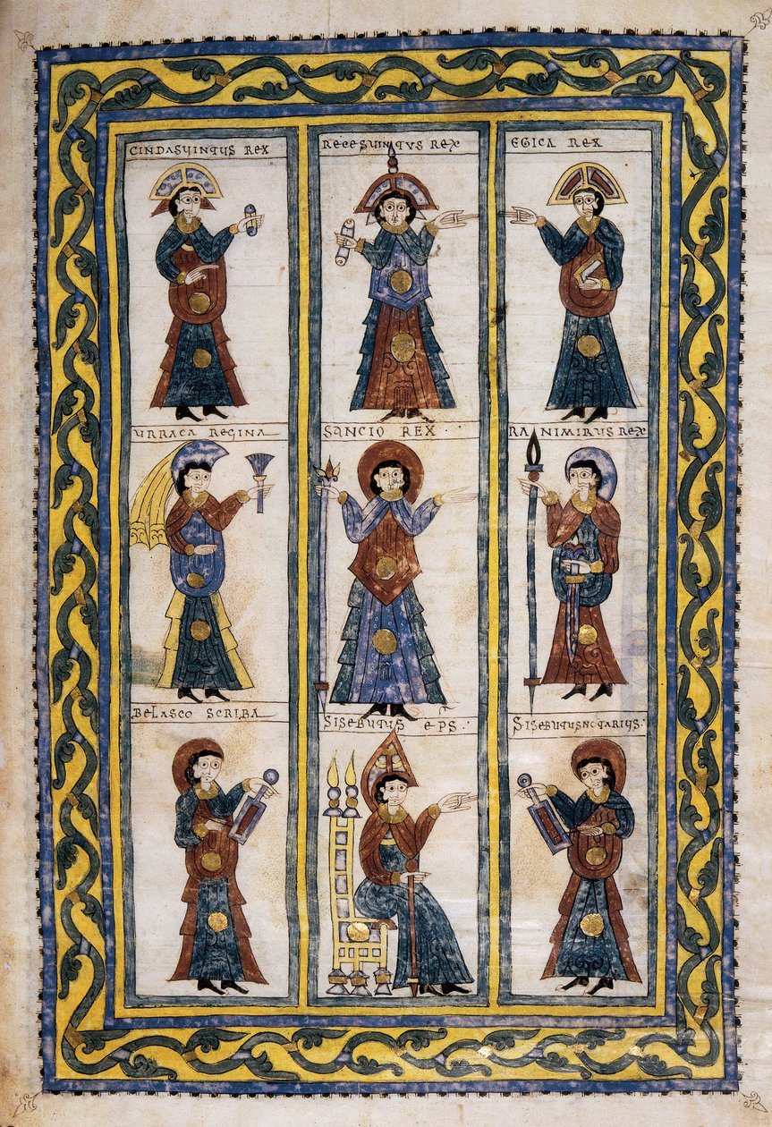 Council of Hispanic Bishops under the Visigoth occupation between 506 and 679 probably a Council of Tolede, from the Glosas Emilianenses, 992-994 (illuminated manuscript) 作者 西班牙语学校