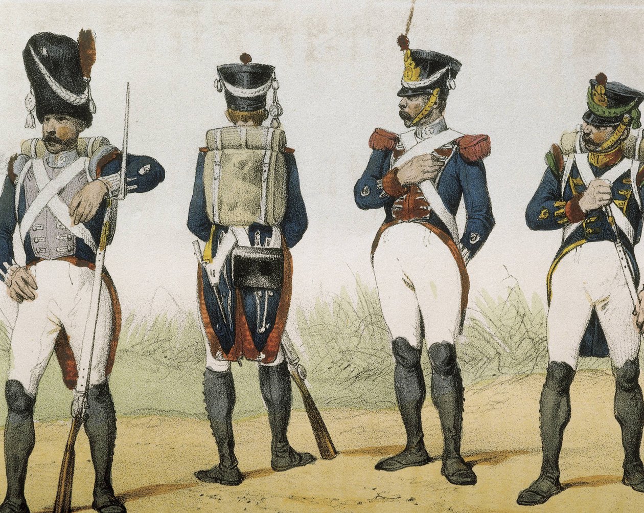 DE SOTTO, Serafin Maria, Earl of Clonard (1793 - 1862).Historia organica de las armas de Infanteria y Caballeria espanolas.1851 - 1859.西班牙斐迪南七世统治时期的步兵。掷弹兵、步枪兵、中士和骑兵（1815-1820 年）。雕刻 作者 西班牙语学校