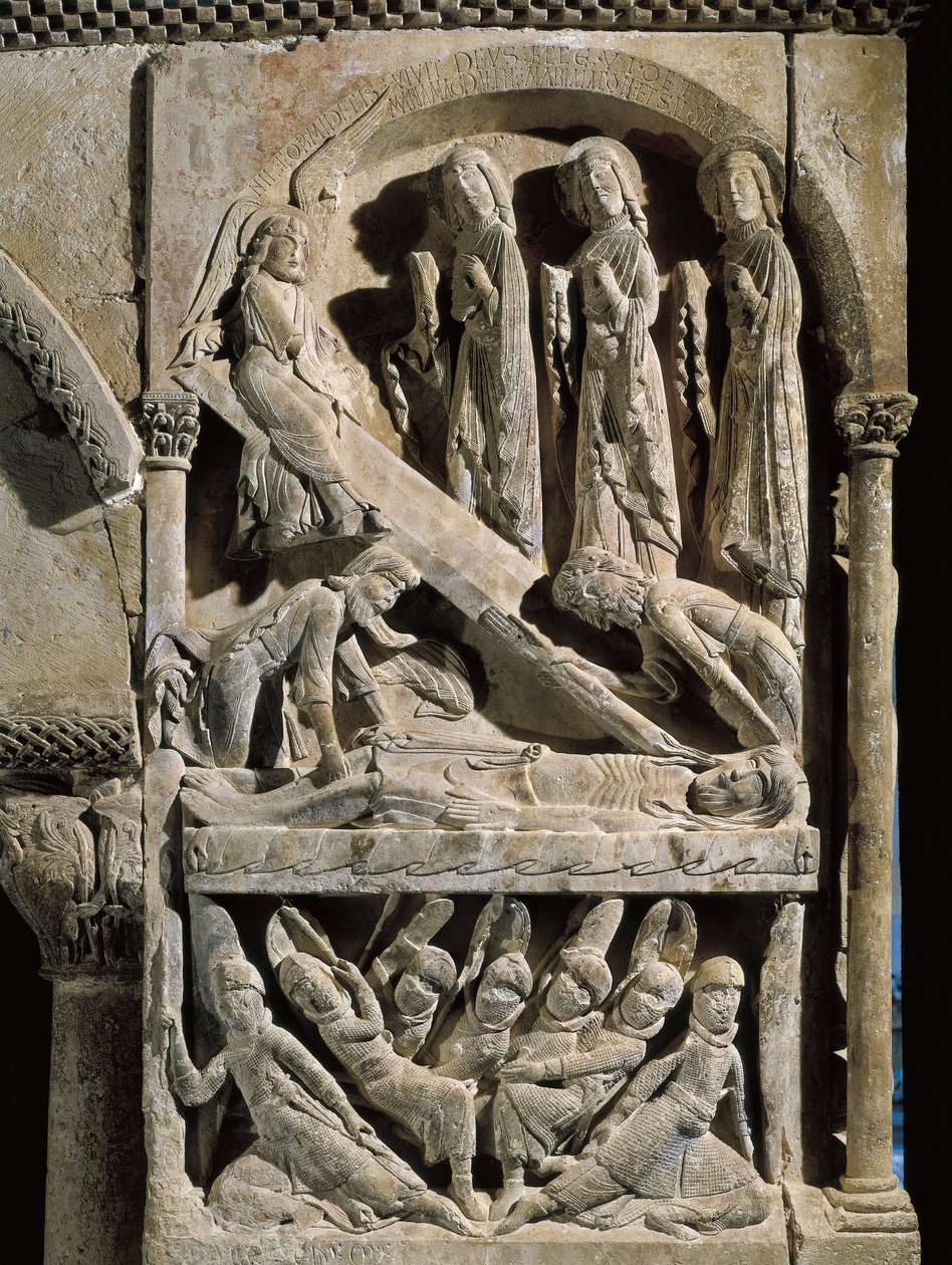 Deposition of Christ. Sculpture made by the master of Saint Dominic de Silos (12th century). Relief on stone 作者 西班牙语学校