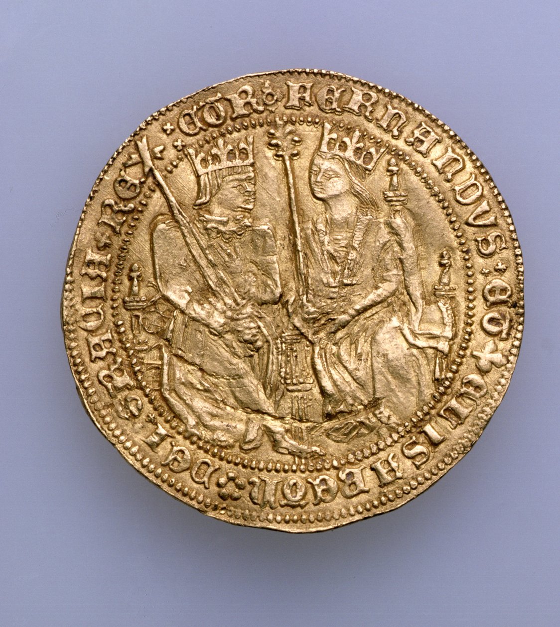 阿拉贡的费迪南德二世（1479-1516）和卡斯蒂利亚的伊莎贝拉（1474-1504），塞维利亚造币厂，1475（金）（见168056） 作者 西班牙语学校