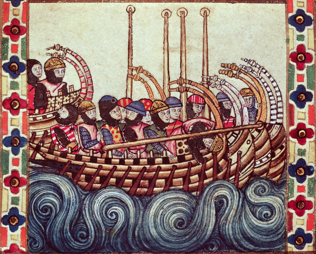 Fol.53r十字军东征的出发，用Galacian写成Alfonso X（1221-84） 作者 西班牙语学校