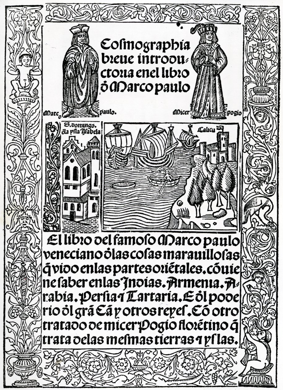 第一个Castillian版本的马可波罗游记的主题，由Rodrigo de Santaella翻译，出版1503 作者 西班牙语学校