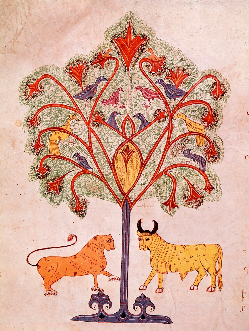 Page of a Mozarabic bible: the dream of the tree of Nabucodonosor interpreted by the prophete Daniel 作者 西班牙语学校