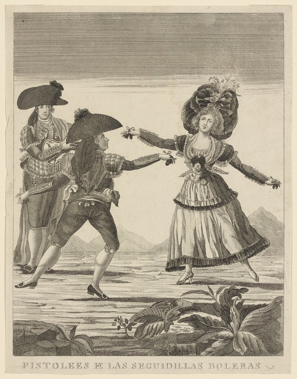 Pistolees e las sequidillas boleras，约1790-99年 作者 西班牙语学校