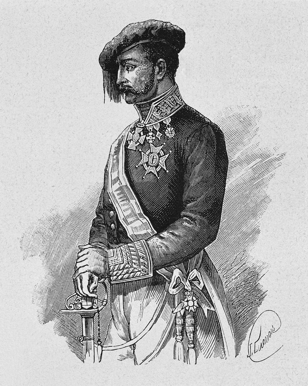 卡洛斯将军 Tomas Zumalacarregui (1788-1835) 的肖像 作者 西班牙语学校