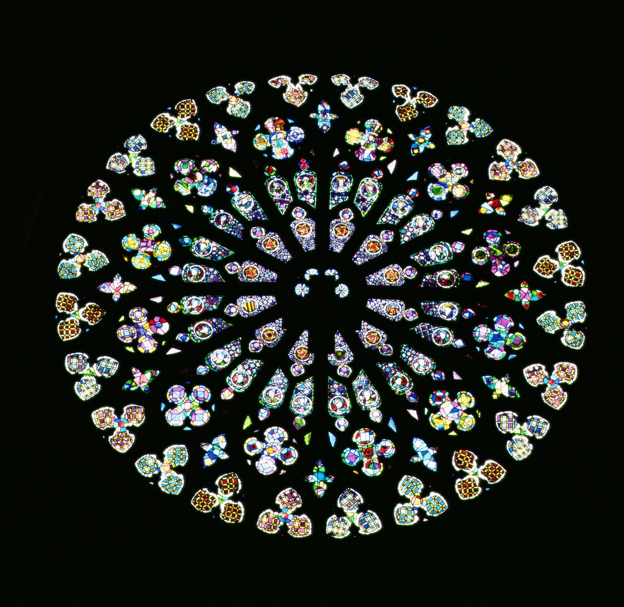 辐射粉红色的窗口，c.1380 作者 西班牙语学校