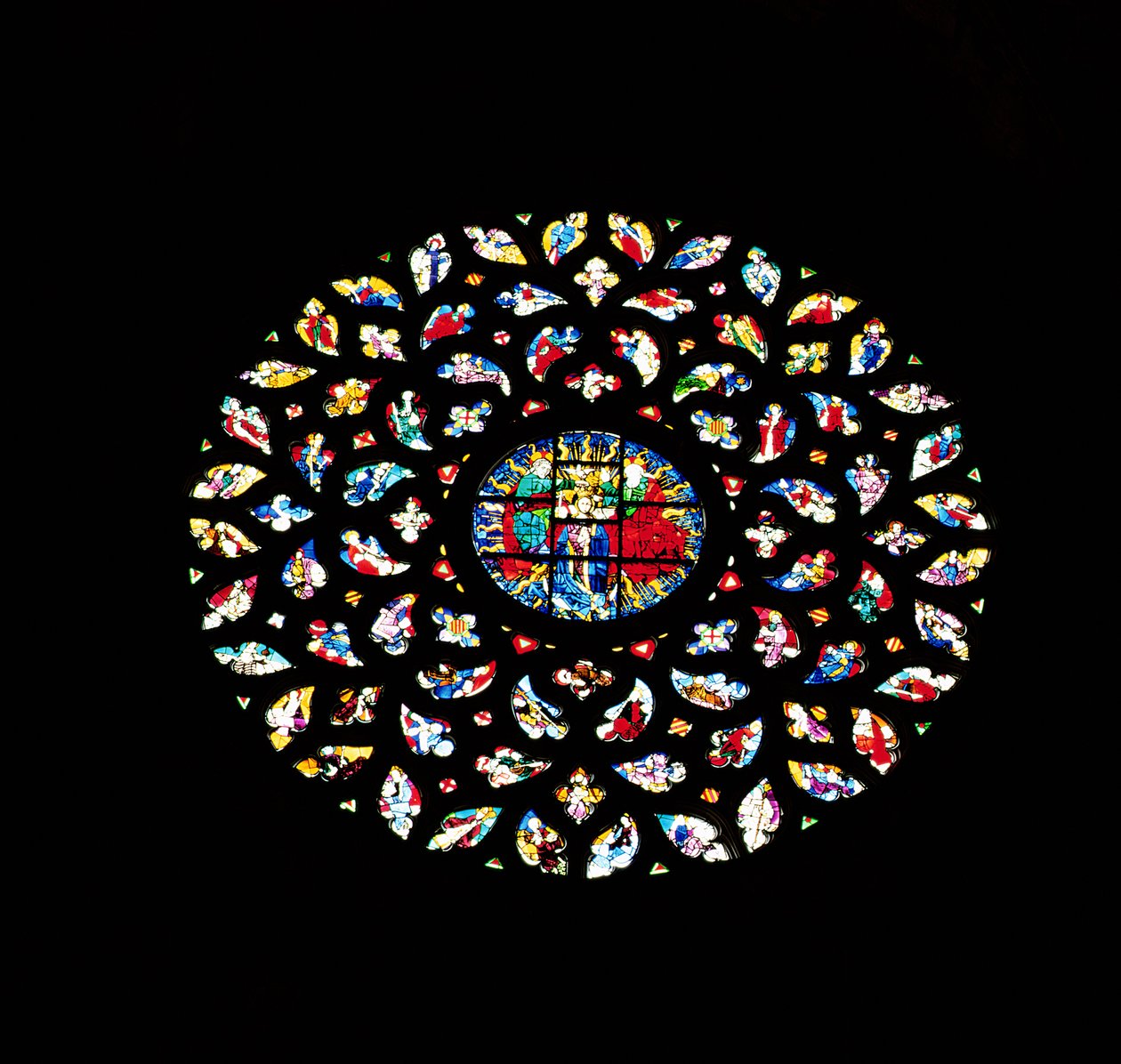 玫瑰窗描绘圣母升天，c.1460 作者 西班牙语学校