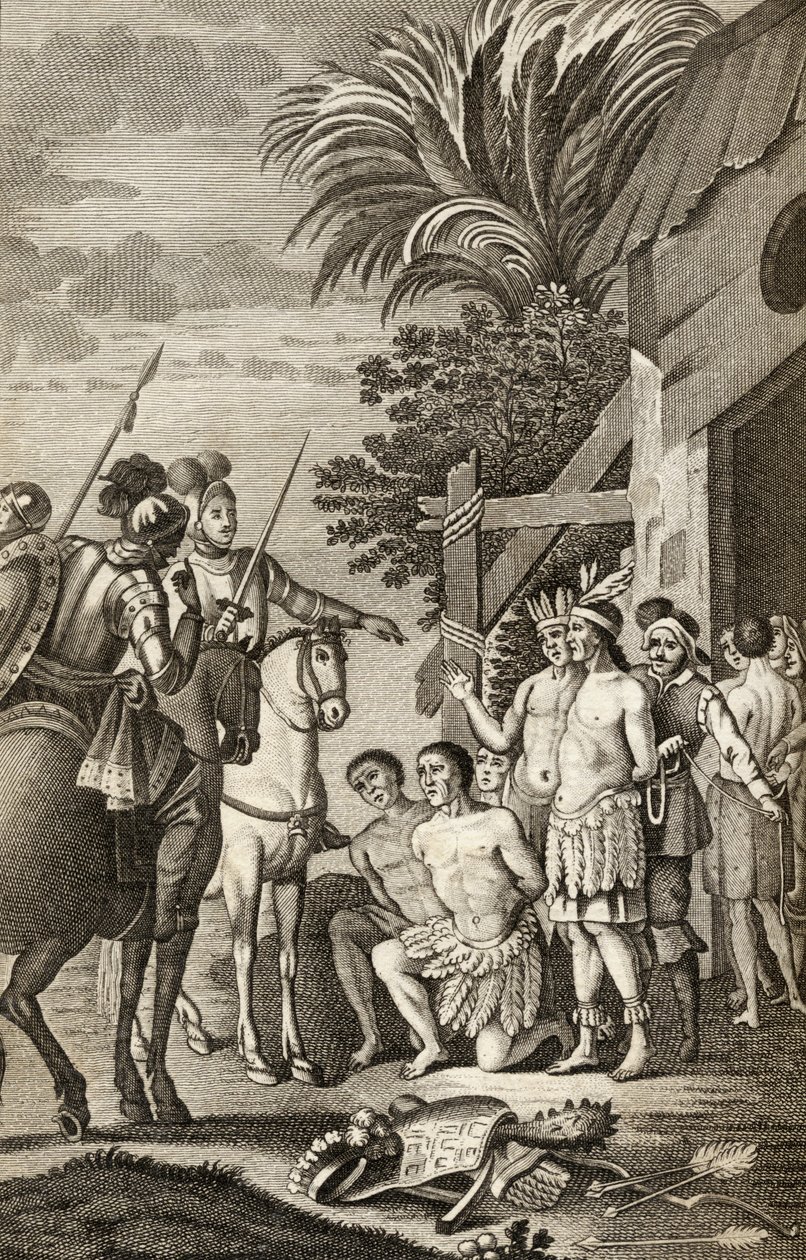 西班牙征服智利的Alonso de Ercilla，来自&39;La Araucana&39;，于1827年出版巴塞罗那（版画） 作者 西班牙语学校