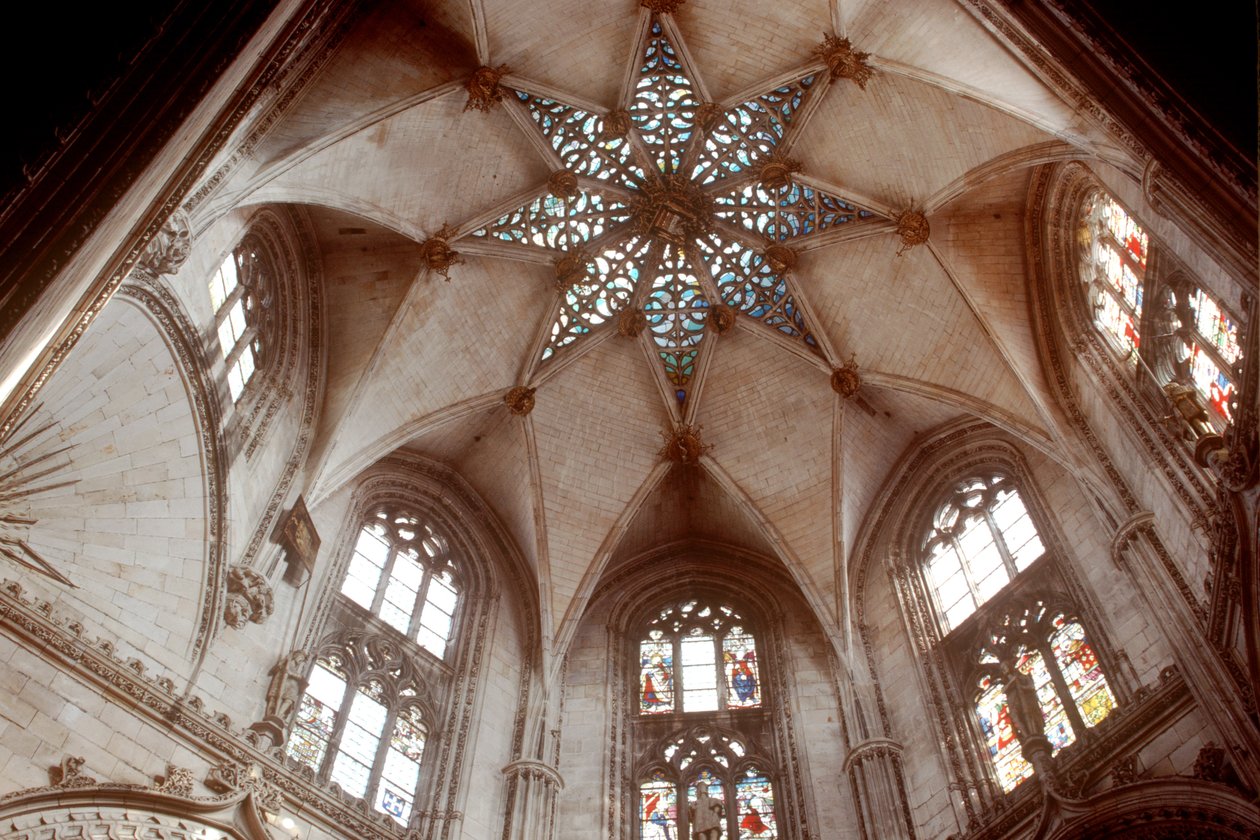 Capilla del Condestable的天花板，15世纪晚期 作者 西班牙语学校