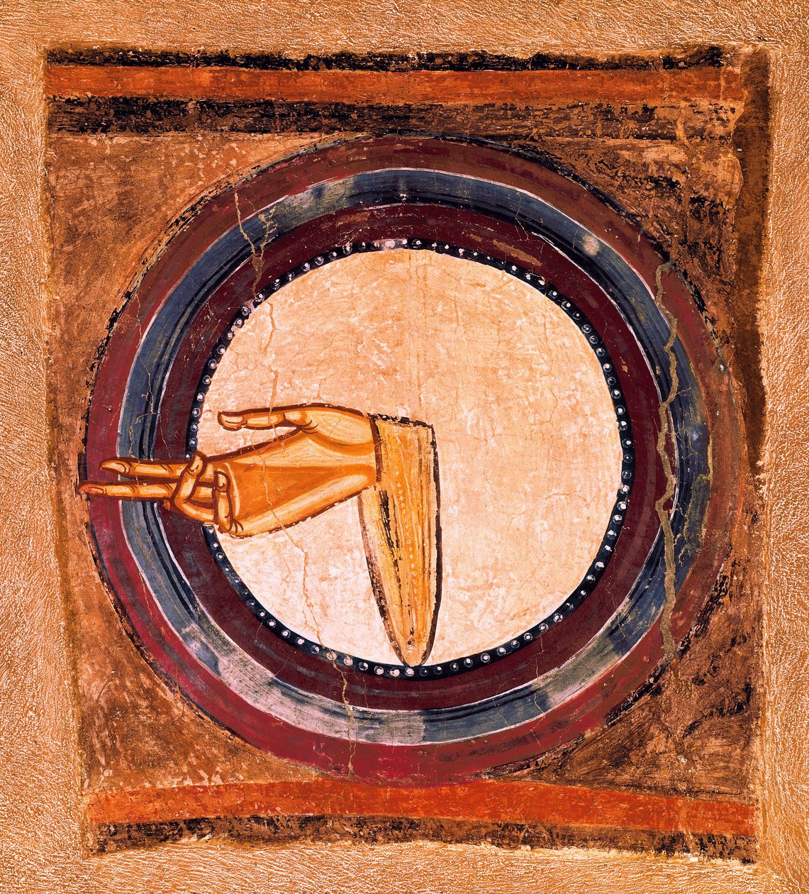 上帝之手，Saint Climent de Taull 大师的壁画细节 作者 西班牙语学校