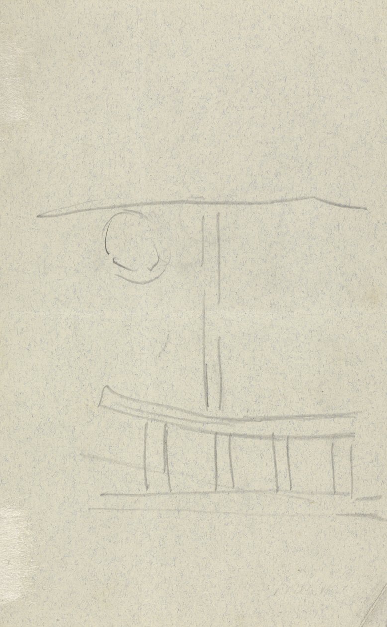 梯子，金色小牛洞（石墨）（正面看265075） 作者 斯宾塞·弗雷德里克·戈尔