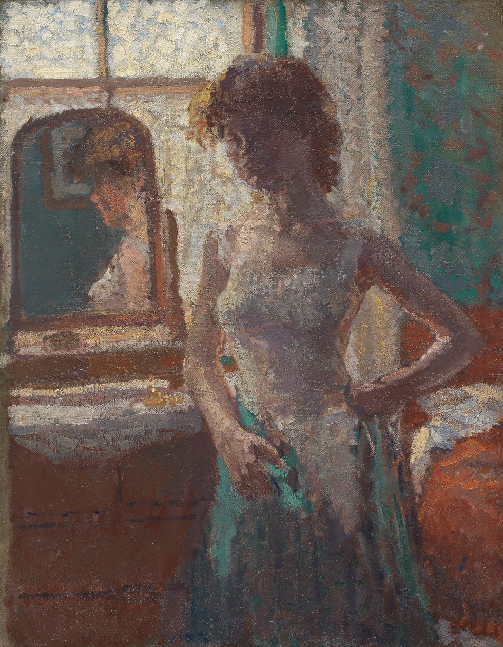 绿色连衣裙，1908-09 作者 斯宾塞·弗雷德里克·戈尔