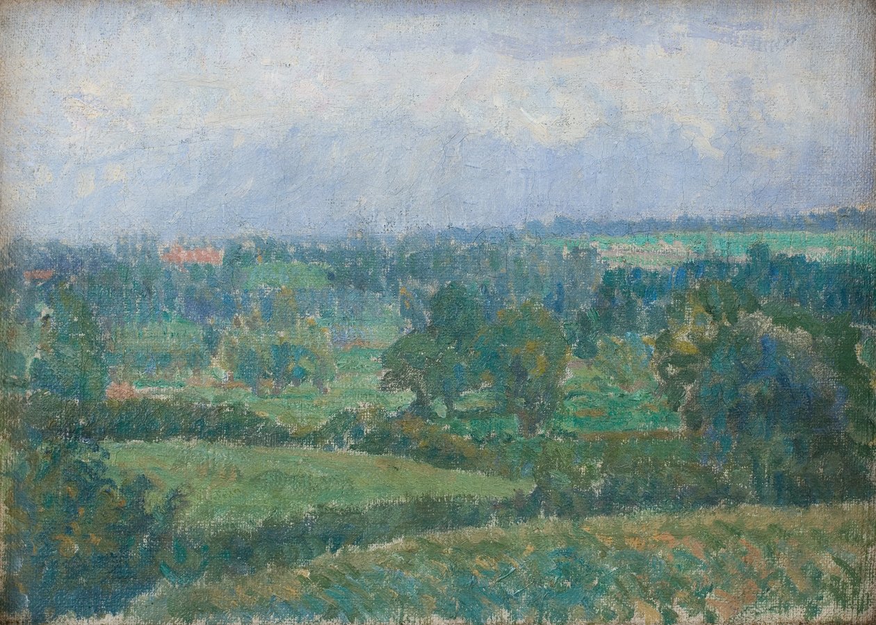 乡村风景，约 1909-10 年（布面油画） 作者 斯宾塞·弗雷德里克·戈尔