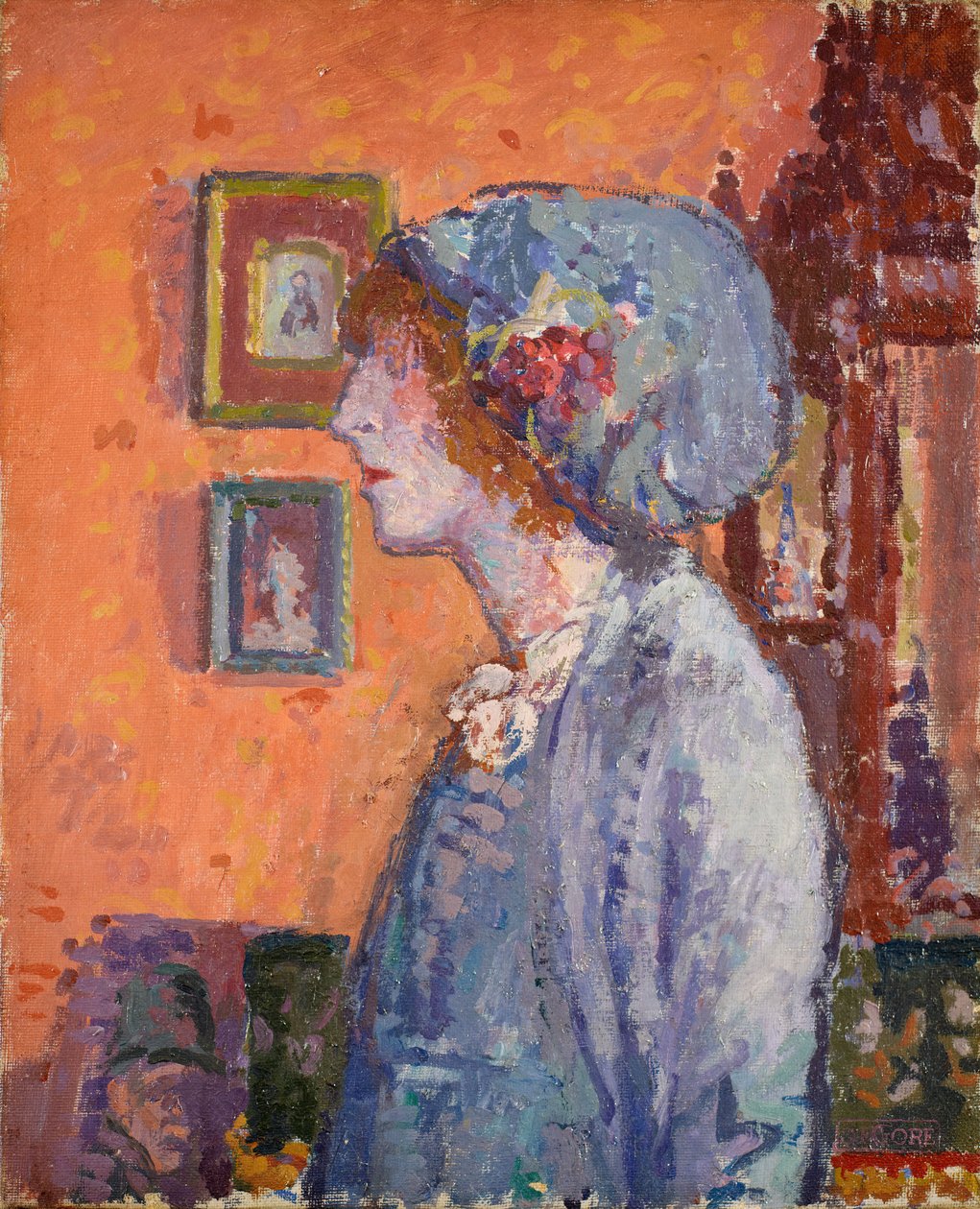 艺术家妻子的肖像，莫莉-克尔，1911年。 作者 斯宾塞·戈尔