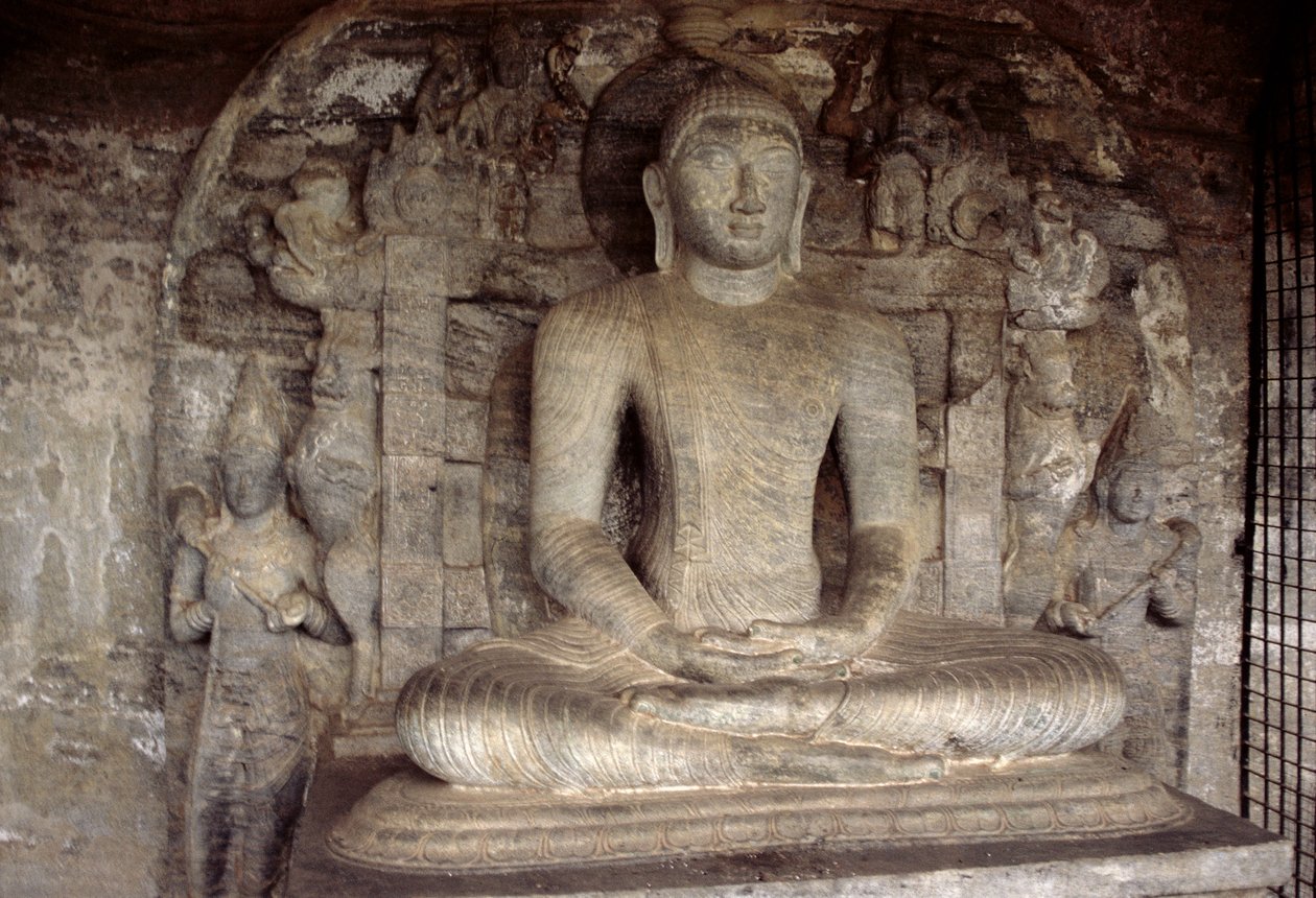 坐佛，Vijjadhara洞穴，Gal Vihara（花岗岩） 作者 斯里兰卡人
