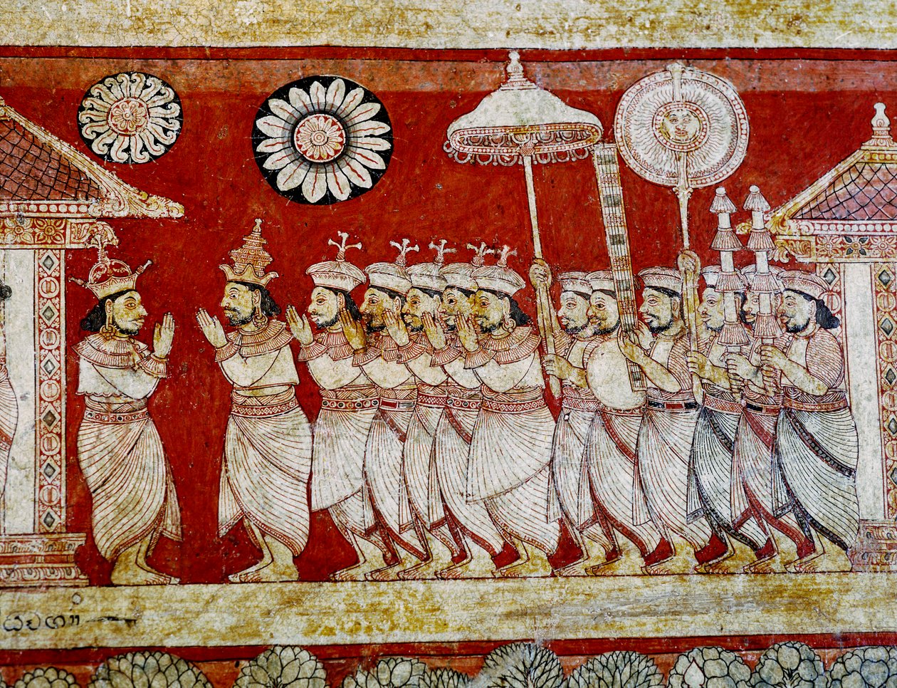 壁画细节在Degaldoruwa Vihraya寺庙的 作者 斯里兰卡学校