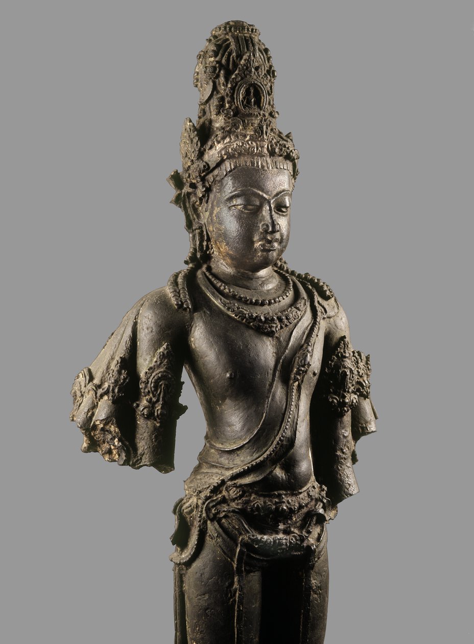 来自Srivijaya时期的观世音菩萨，发现于泰国Chaiya，9-10世纪（青铜） 作者 Srivijaya