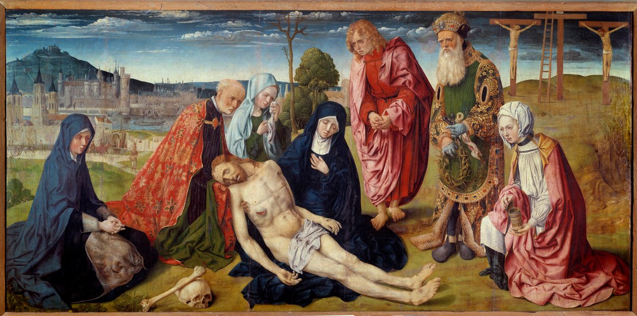 圣日耳曼德佩圣母怜子图 (Saint-Germain-des-Pres) 圣日耳曼德佩大师的画作（活跃于 1500 年左右）。 暗淡。 0,97x1,98 m。 作者 圣日耳曼德佩大师赛