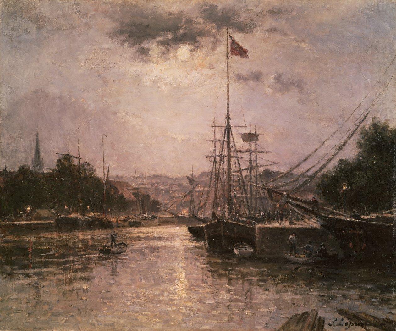 卡昂港的看法，c.1889 作者 斯坦尼斯拉斯·维克多·爱德华·勒平