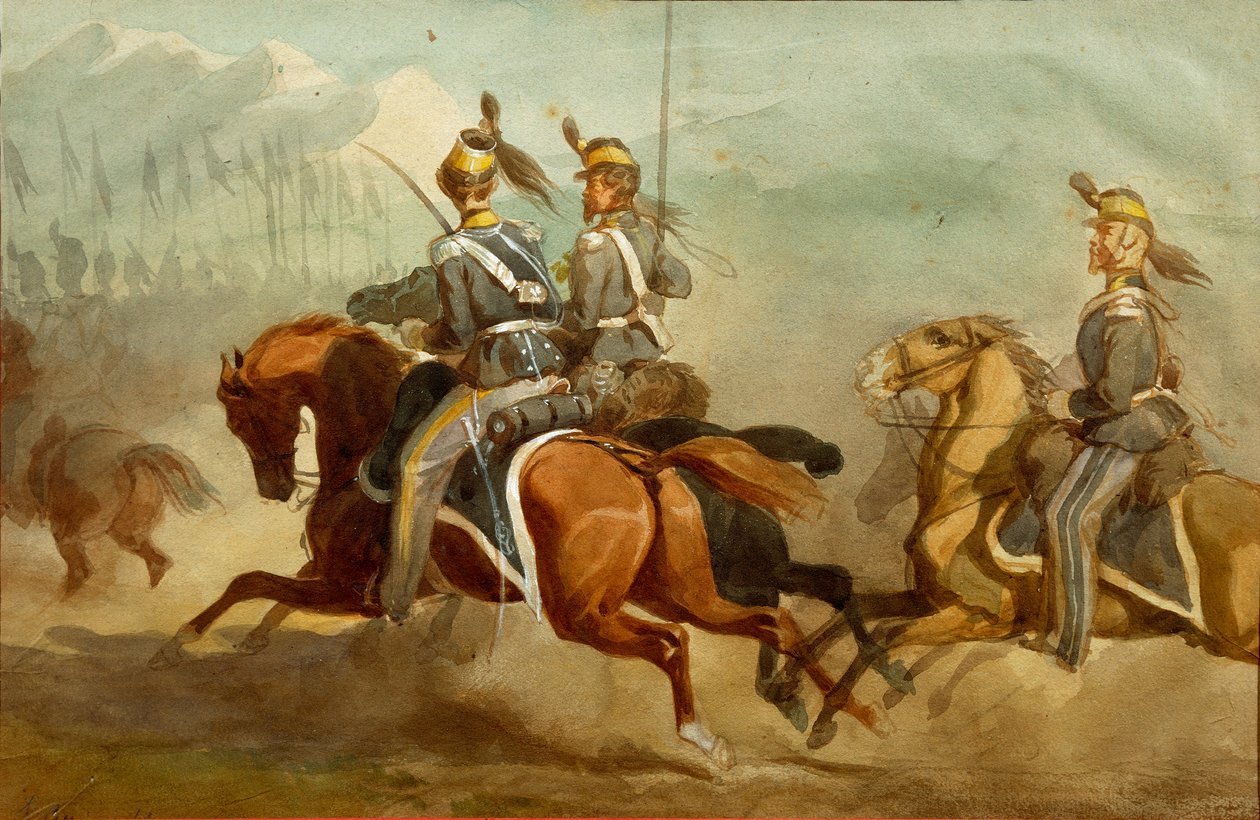 Cavalry, Illustration by Stanislao Grimaldi del Poggetto 作者 斯坦尼斯拉斯·格里马尔迪·德尔·波吉托
