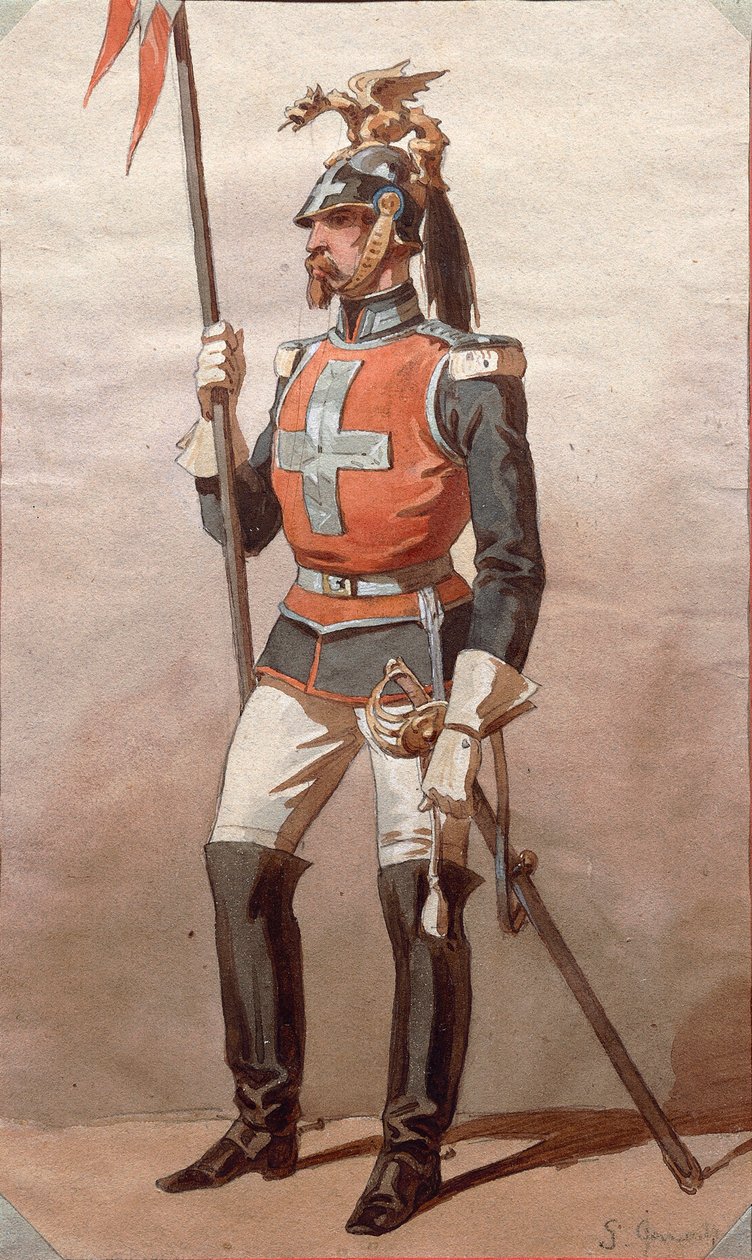 制服研究，Stanislao Grimaldi del Poggetto 作画 作者 斯坦尼斯拉斯·格里马尔迪·德尔·波吉托