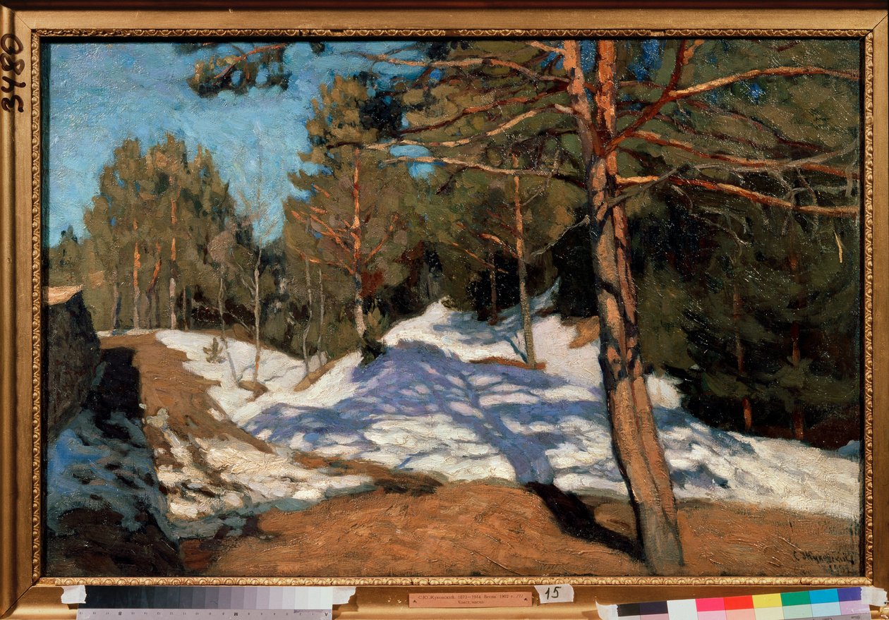 春天。 斯坦尼斯拉夫·尤利安诺维奇·朱可夫斯基 (Zhukovsky) (1873-1944) 绘画，布面油画 作者 斯坦尼斯拉夫·朱利安诺维奇·茹科夫斯基