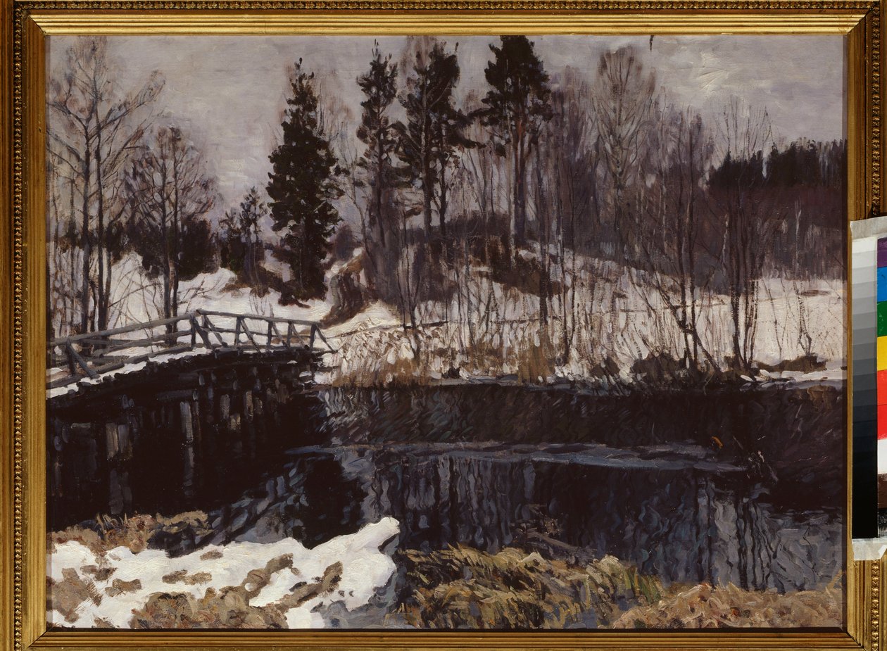 春天Stanislav Yulianovich Zhukovsky（茹科夫斯基）（1873-1944 年）的画作，布面油画。俄罗斯艺术，20 世纪早期，新艺术，现代主义。卡累利阿共和国国家艺术博物馆，彼得罗扎沃茨克（俄罗斯）。 作者 斯坦尼斯拉夫·朱利安诺维奇·茹科夫斯基