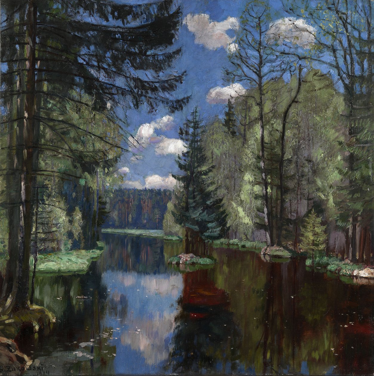 森林湖，1934年 作者 斯坦尼斯拉夫（Stanislav Julianovic Zukovskij）