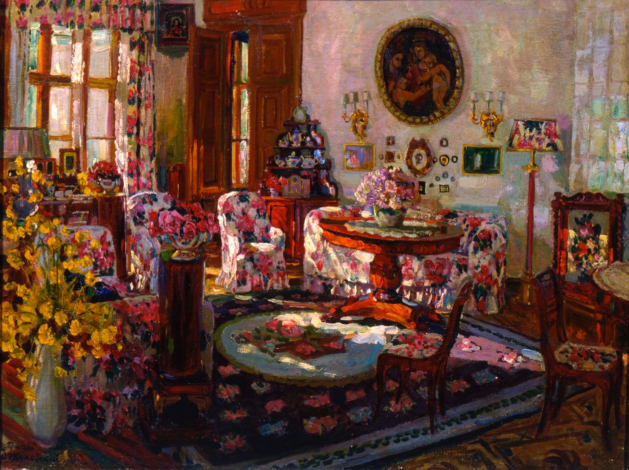 1912年布拉索沃庄园内的内部。 作者 斯坦尼斯拉夫（Stanislav Julianovic Zukovskij）