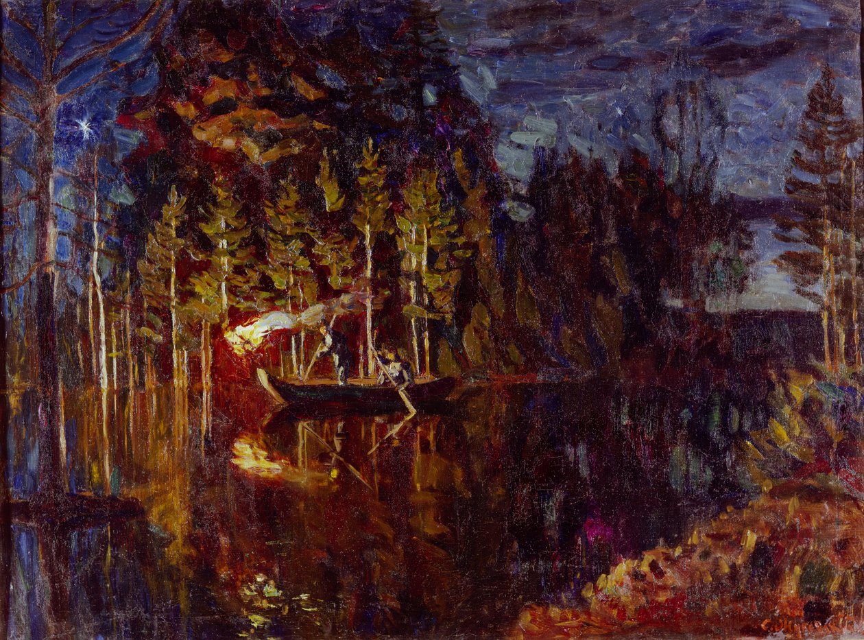 1916年春天在夜矛捕鱼 作者 斯坦尼斯拉夫（Stanislav Julianovic Zukovskij）