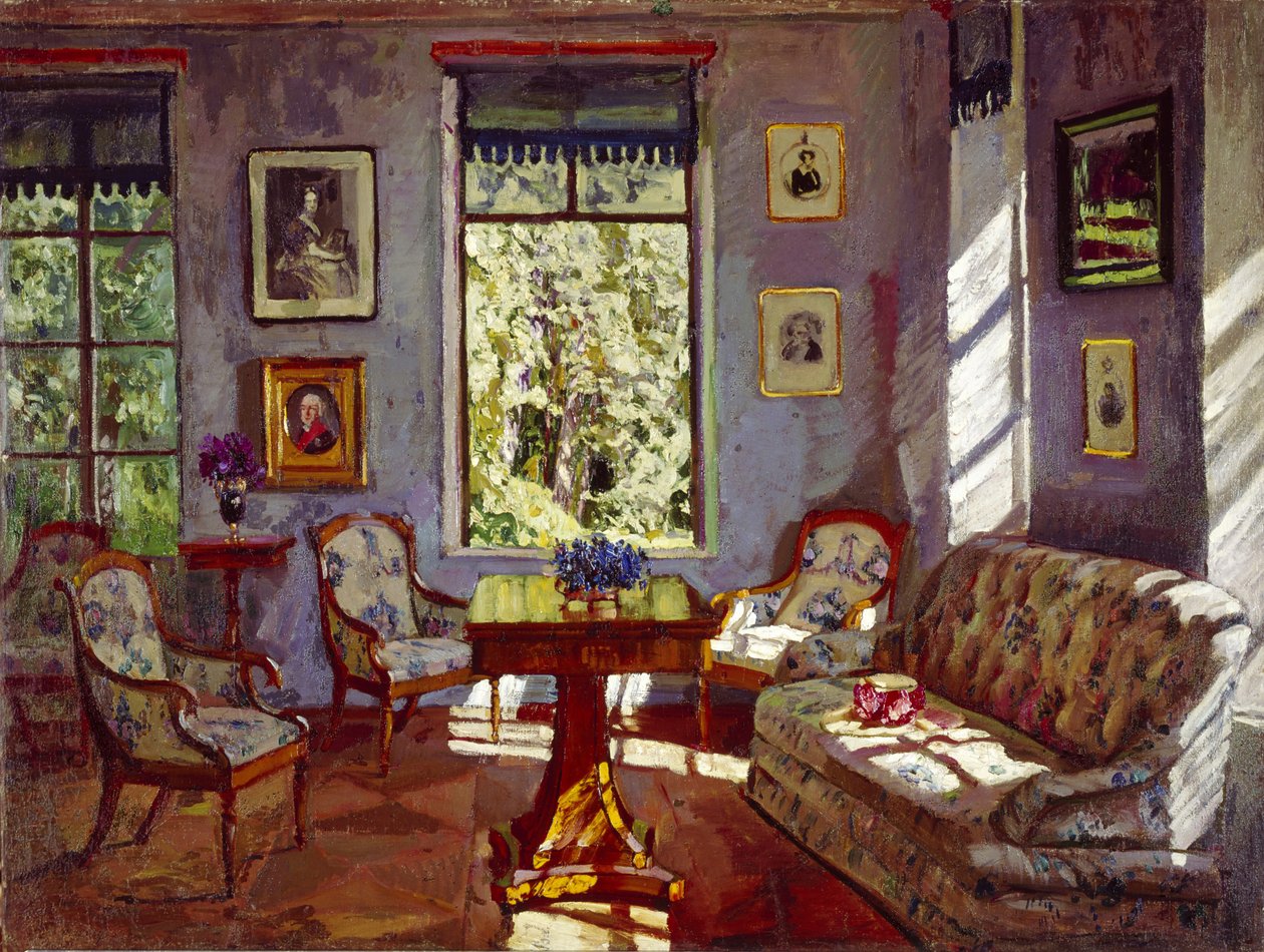Rozhdestveno庄园别墅的客厅，1916年 作者 斯坦尼斯拉夫（Stanislav Julianovic Zukovskij）
