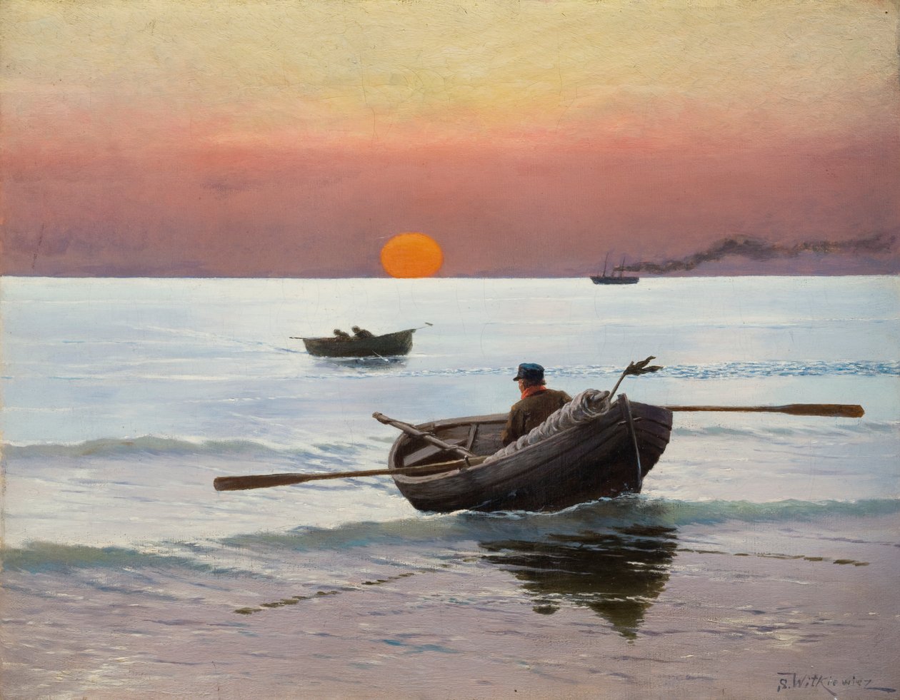 海上日落（布面油画） 作者 斯坦尼斯瓦夫·伊格纳齐·维特凯维奇
