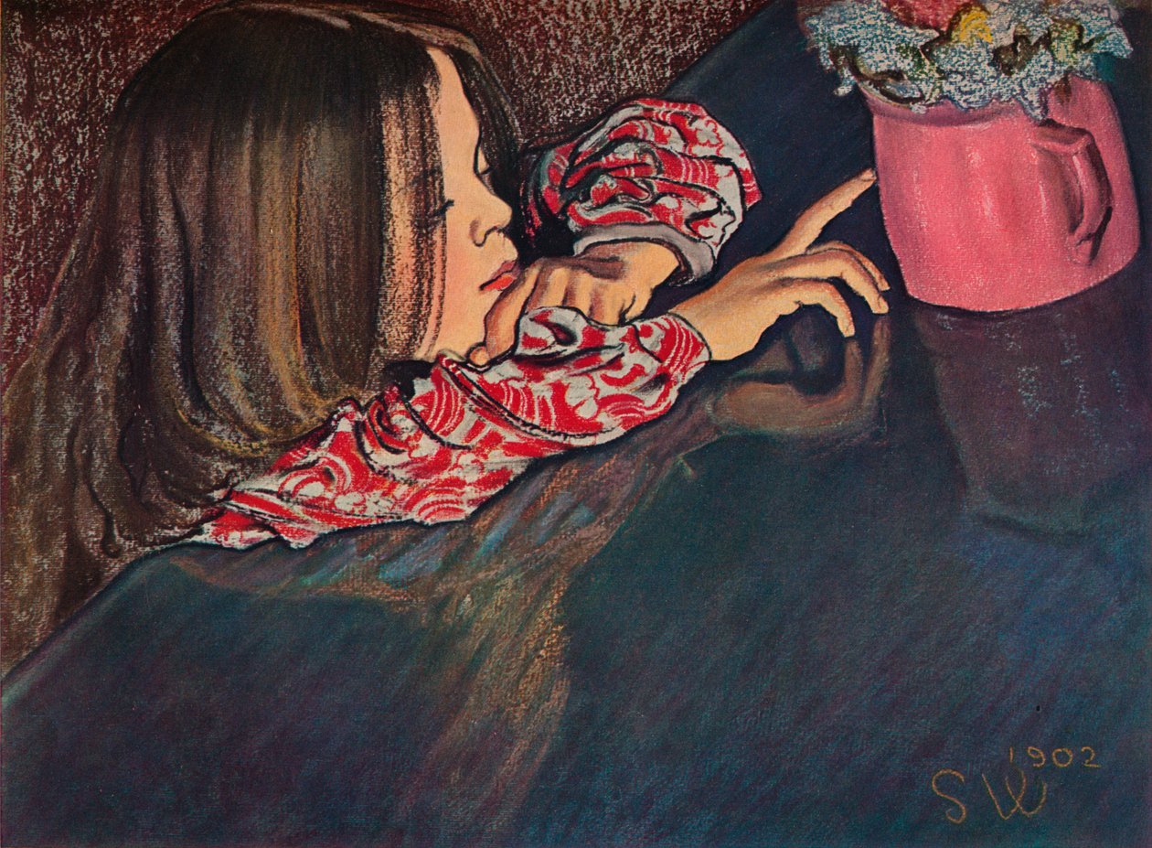 看着花瓶的女孩，1902年 作者 斯坦尼斯瓦夫·维斯潘斯基